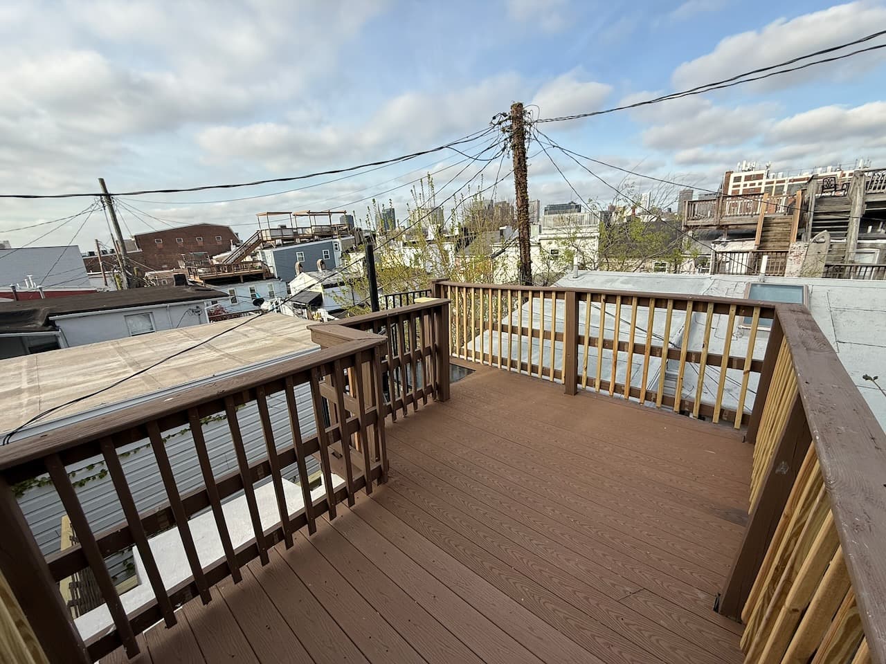 Rooftop deck with city views